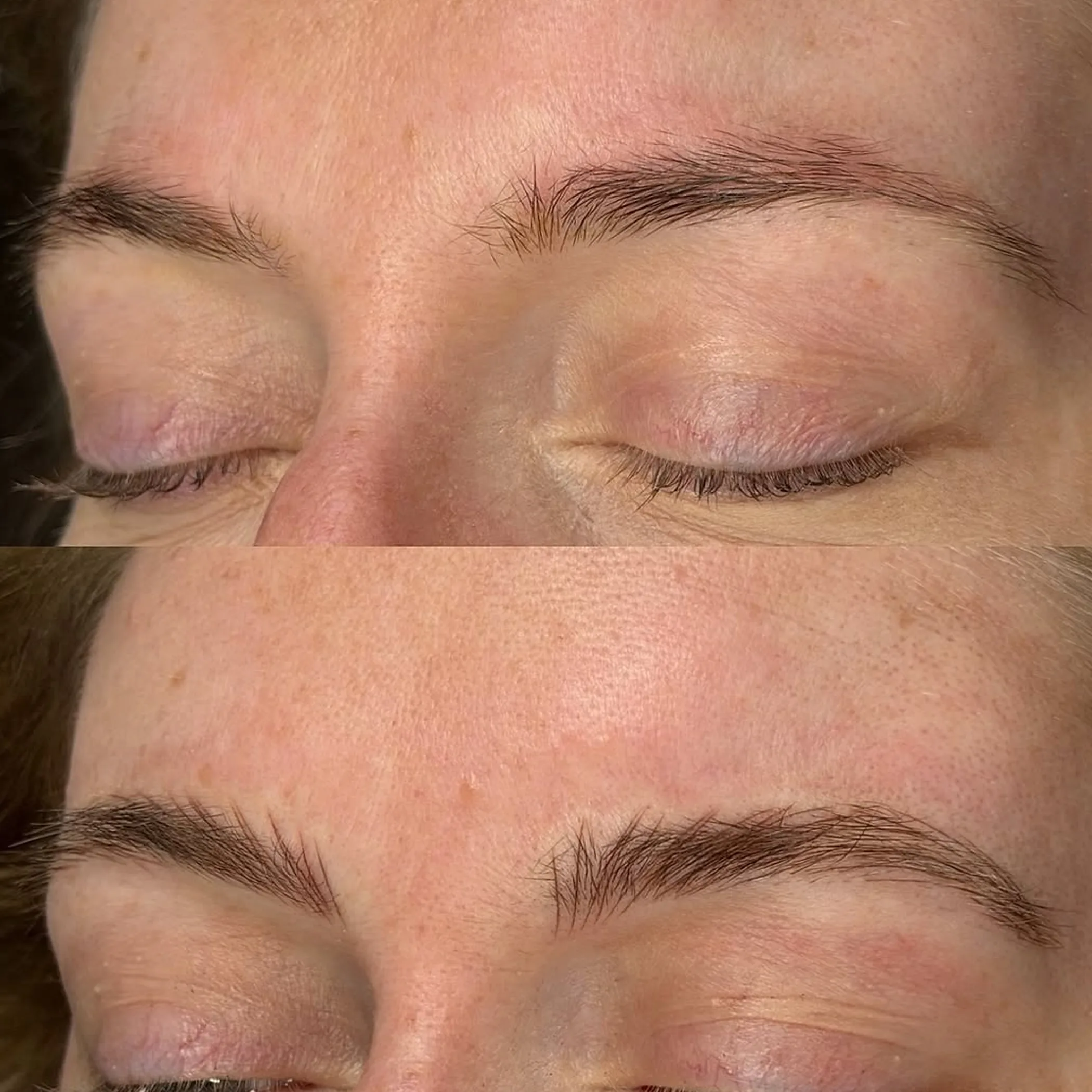 close-up of enhanced eyebrows