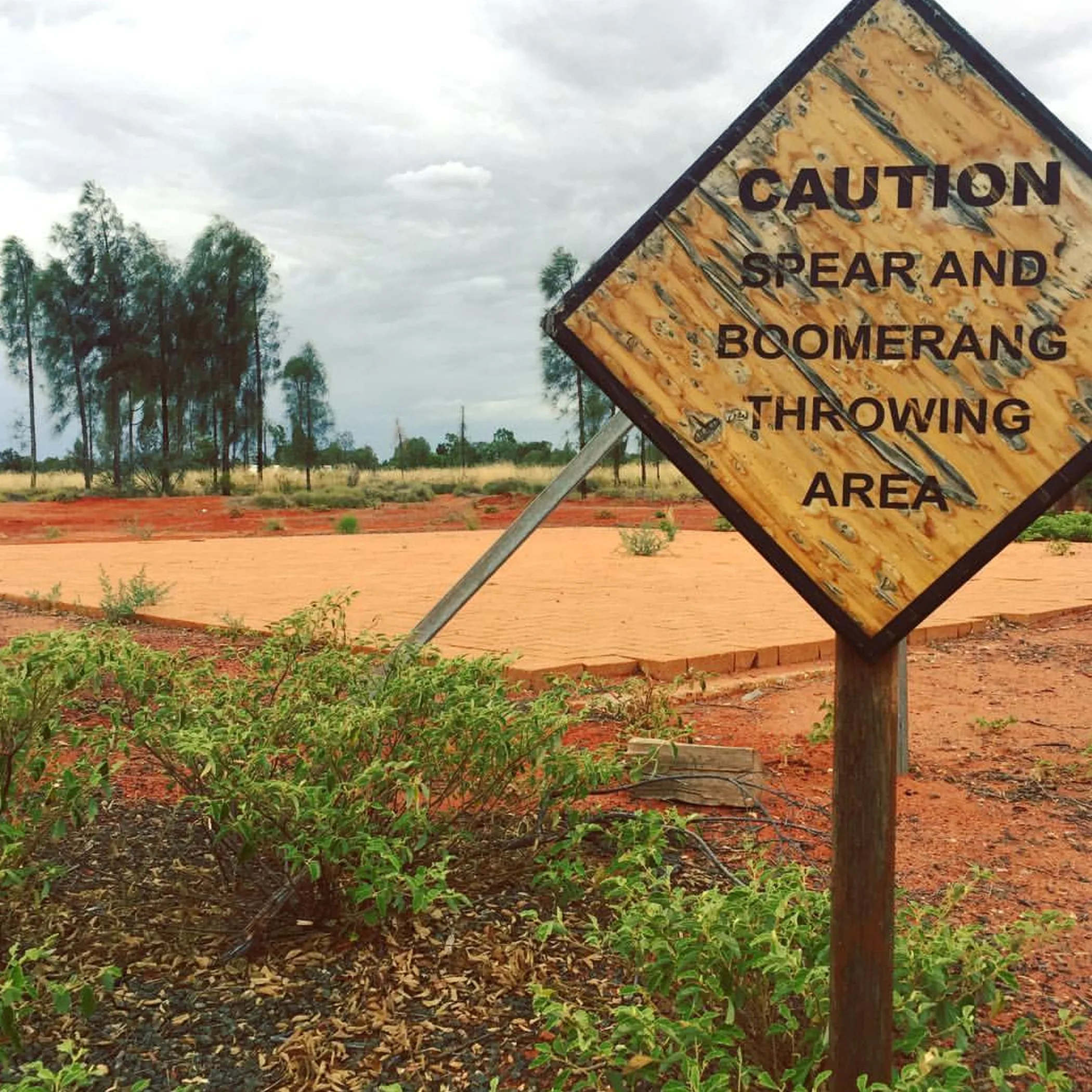 outback sign near uluru in australia