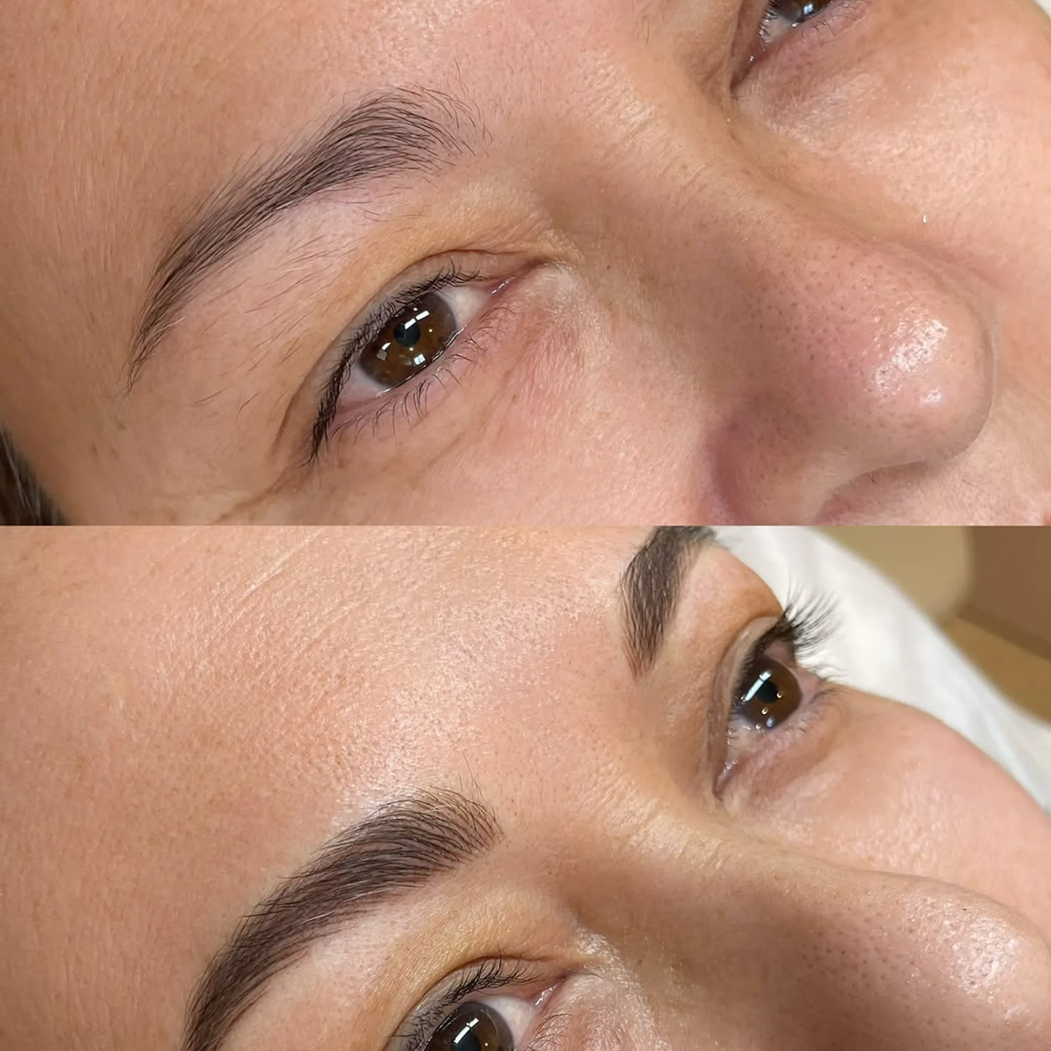 close-up of enhanced eyebrows